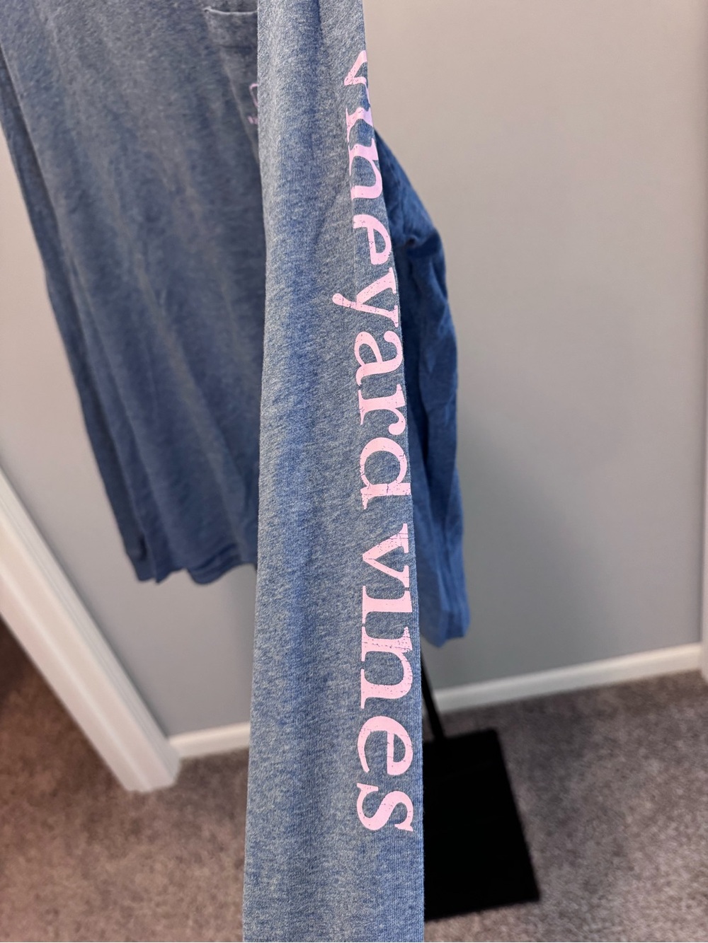 Vineyard Vines Heather Blue Long-Sleeve Pocket Tee - Picture 2 of 4